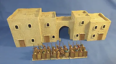 28mm WARGAMES ARAB AFGHAN BIBLICAL ARCHED GATEWAY & 4 ATTACHED BUILDINGS Set 48 • £15