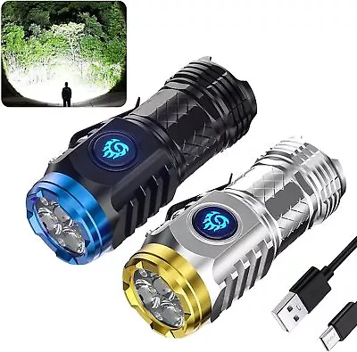 Three-Eyed Monster Mini Flash Super Power Flashlight USB Rechargeable Waterproof • $7.82