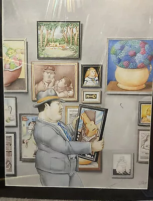 $3000 • Buy Fernando Botero. The Gallery. Color Pencil On Paper.  Framed