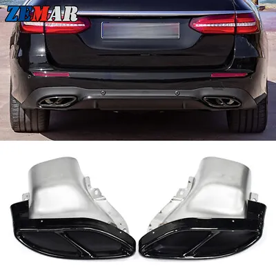 Car Exhaust Muffler Pipe Tips For Mercedes-Benz W205 W212 W246 C E GLC GLE Class • $166.54