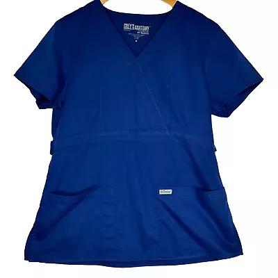 $9.88 • Buy Grey’s Anatomy Collection By Barco Women’s Mock Scrub Top Size M  Royal V Neck