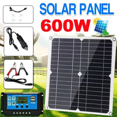 £24.99 • Buy 600W Solar Panel Kit Battery Charger & 100A Controller For Car Van Caravan Boat