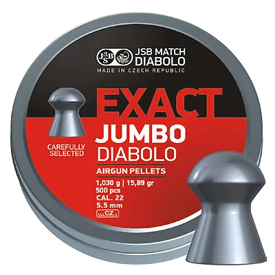 JSB Exact .22 5.52mm Jumbo Diablo Domed 15.89gr Air Rifle Gun 22 Pellets 500 • £19.59