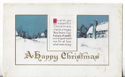 VTG Christmas Postcard-A Happy Christmas To Wish U A Bountiful Christmas • $3.39