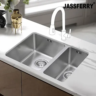 JASSFERRY Undermount Kitchen Sink 1.5 Stainless Steel Bowl 590x440 Mm • £129.99