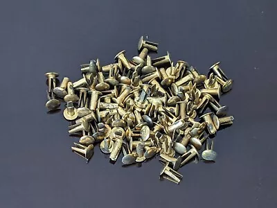 £6.95 • Buy 100 Vintage Bifurcated Brass Distressed Split Rivets UK Made 3/8 10mm Land Rover