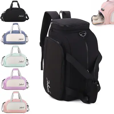 Men Women Gym Bag Travel Carry On Backpack Weekender Overnight Sports Duffle Bag • $13.58