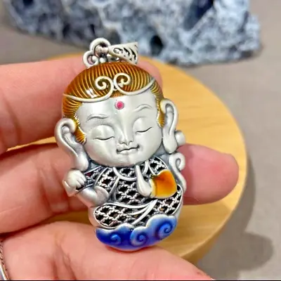 Men's Amulet Monkey Buddha Necklace Pendant With Chain Jewelry Wholesale • $12.99