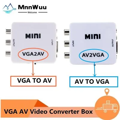 Mini HD AV TO VGA Video Converter VGA TO AV Converter Conversor For PC To TV HD • $6.61