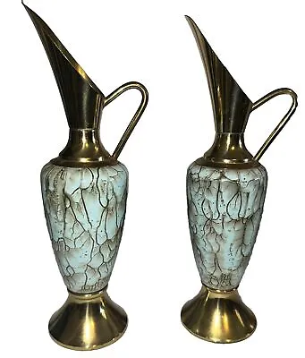 DELFT Holand Pitcher Urn Vase Gold Tone Set • $29.50