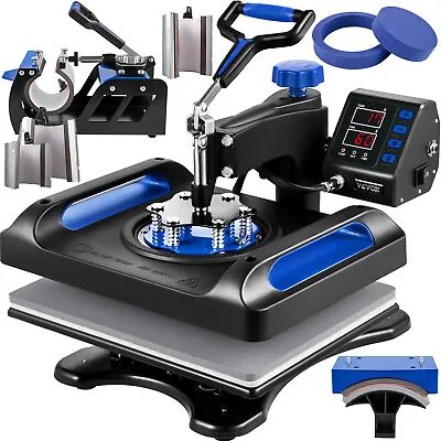 VEVOR Heat Press Machine Sublimation Machine 12 X 15 Inch 8 In 1 Blue Heat Press • $216.98