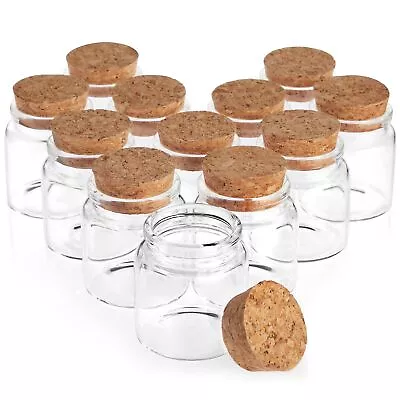 12 Pack Small Glass Jars With Cork Lids 50ml Mini Bottles For DIY Crafts Sand • $19.99