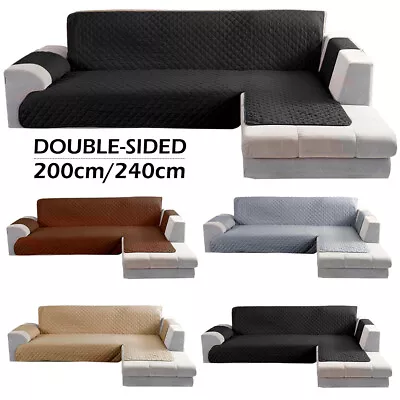 Waterproof L-Shape Sofa Cover Slipercover Peninsula DX/SX Double Sided • $64.29