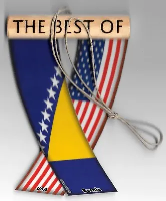 Rear View Mirror Car Flags Bosnia And USA Bosnian Unity Flagz For Inside The Car • $12.98