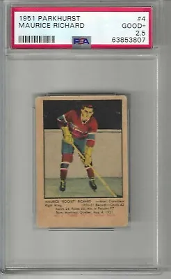 1951-52 Parkhurst #4 Maurice Richard Rookie Canadiens PSA 2.5 - GD+ • $4999.95