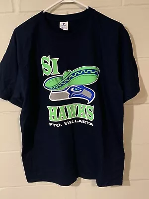 Seattle Seahawks Football “ Si Hawks” Hispanic  Fan T-Shirt Large Mexico • $30