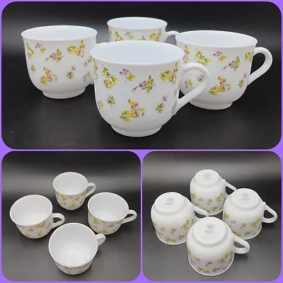 4 Martha Stewart Everyday Cup Yellow Purple Pansies Coffee Tea France • $22.10