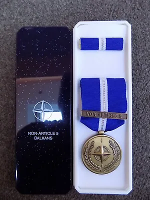 Genuine Nato Medal Non Article 5 Balkans In Named Box Of Issue - Pre Jan 2011 • £19.95