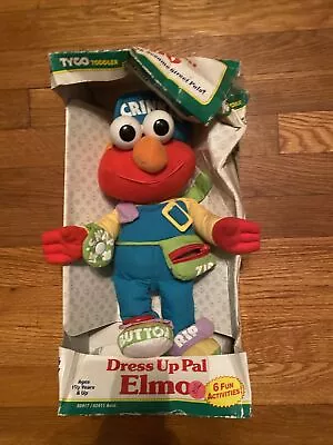 Dress Me Up Pal Elmo Doll Sesame Street Vintage 1995 Learn Button Zip Snap Lace • $39.98