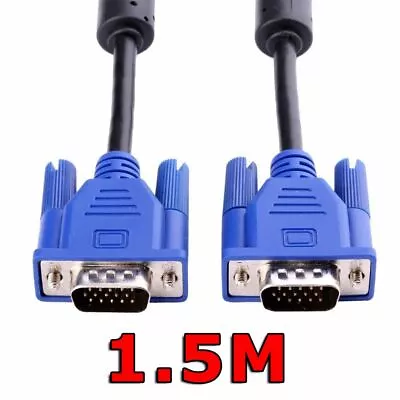 1.5M VGA SVGA 15pin Male To Male Extension PC Monitor LCD Screen Adapter Cable • $4.74