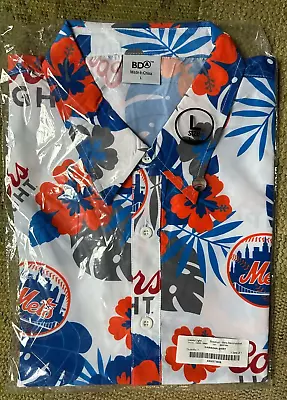 MLB New York Mets Coors Beer Light Button Down Hawaiian Short Sleeve Shirt L • $19.99