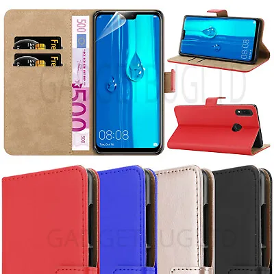 Case For Huawei Y9 2019 Pu Leather Shockproof Wallet Flip Cover • £3.49