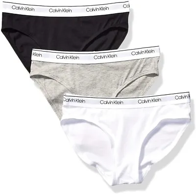 Calvin Klein Girl's 270000 3-Pack Bikini Briefs Underwear Size Large (10/12) • £26.64