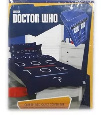 £20.91 • Buy NEW Official Licensed Dr Who Queen Size Bed Quilt Cover Set