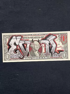 EVIL Graffiti 1 Dollar Bill Painting Tattoo Art Graffiti Art Street Art Money • $68