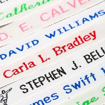 36 Woven Name Tapes/Labels/Tags For School And Staff Uniforms / Care Homes  • £6.99