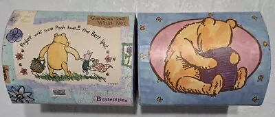 Lot/2 Disney Classic Winnie The Pooh Small Jewelry Trinket Box Storage Chest • $11.99