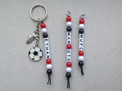£3.99 • Buy Personalised Name MANCHESTER UNITED MUFC Football Team Colours Keyring Bag Tag