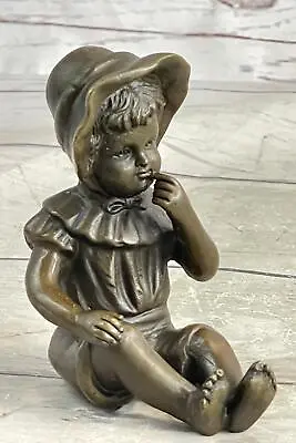Hot Cast Bronze Figurine Sculpture Of Baby Girl - Signed Original Art By Milo • $129