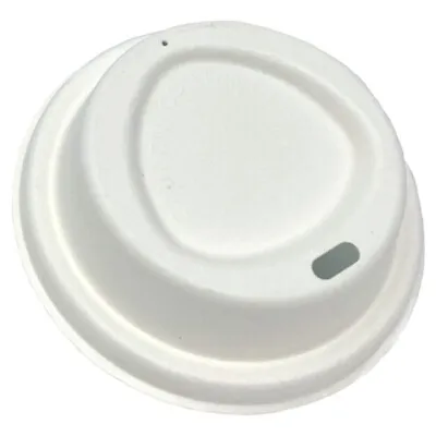 12oz Bagasse Pulp Coffee Cup Lid | Compostable & Biodegradable Takeaway Lids • £10.44