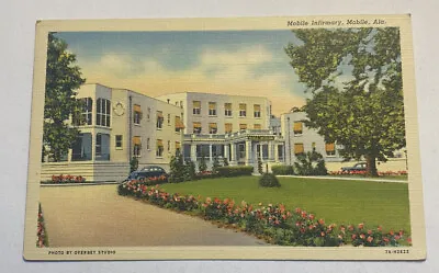 Vintage Linen Postcard ~Mobile Infirmary On Springhill Ave ~ Mobile Alabama AL • $3.95