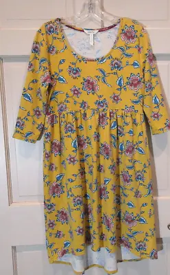 Matilda Jane Womens Dress Gold Floral Size M Place In The Sun 3/4 Sleeve Knit • $14