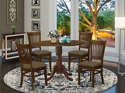 5pc Kitchen Dinette Dublin Table + 4 Vancouver Padded Seat Chairs In Espresso • $540