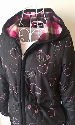 Mezzo Piano Coats Winter Jackets Size L/160 Black Pink Hood Collon Heart Kawaii • $92