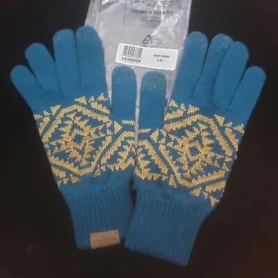 New Pendleton Turquoise Alto Mesa Merino Knit Texting Gloves Xl • $32