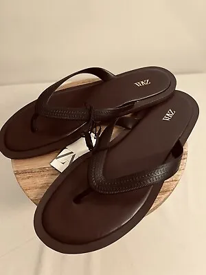 Zara Black Flat Sandals.  NWTs  Size US 8/ EUR 39 • $22.94