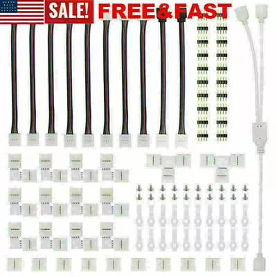 95 Pc/Set 4Pin RGB 5050/3528 LED Strip Connector LED Light Connectors Kit! • $10.83