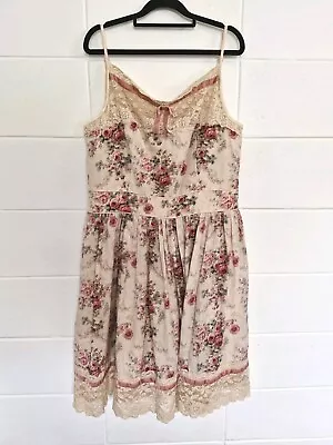 KITTEN D'AMOUR Vintage Rose Dress Sz 16 Floral • $259.95