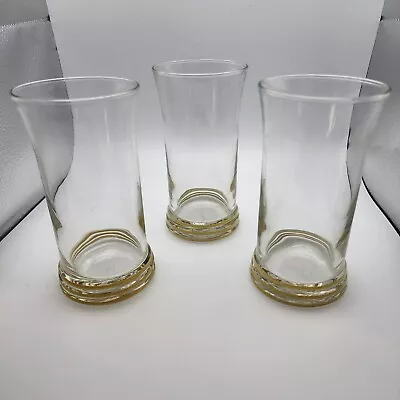 Fiesta Ware Banded Yellow 16oz Tumblers Vintage Highball Glasses Set Of 3 • $50