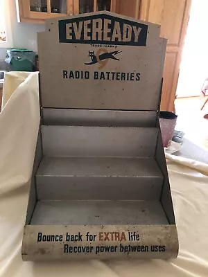 VINTAGE EVEREADY Radio Batteries Metal Tin Display Case • $245