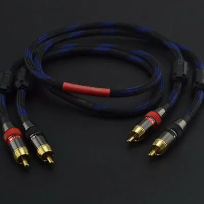 Pure Copper HiFi Stereo 2RCA To 2RCA Audio Signal Cable Amplifier Video Cord • $28.02