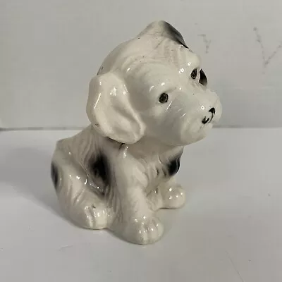 Vtg Black/White Ceramic Dog Figure Made In Occupied Japan Cute • $15