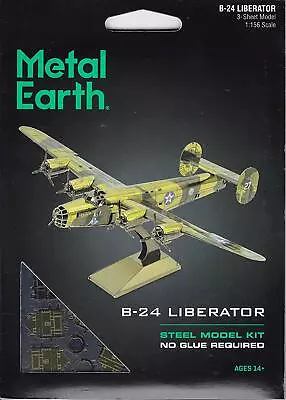 Fascinations Metal Earth 3D Model Kit - B-24 LIBERATOR American Bomber Aircraft • $16.95