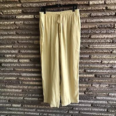 Carole Little Vintage 80s Butterscotch Linen Blend Wide Leg Palazzo Pants • $19.86