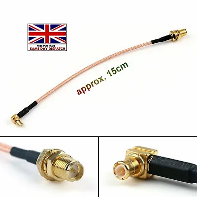 £4.20 • Buy 15cm RG316 Cable MCX Male Right Angle To RP SMA Female Plug Jumper Pigtail 6in B