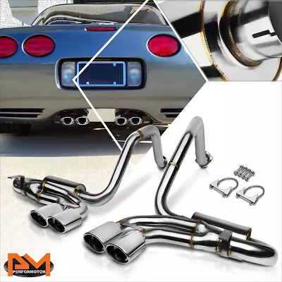 $303.89 • Buy For 97-04 Chevy Corvette C5/Z06 Quad 4.25  Oval Tip Muffler S.S Catback Exhaust